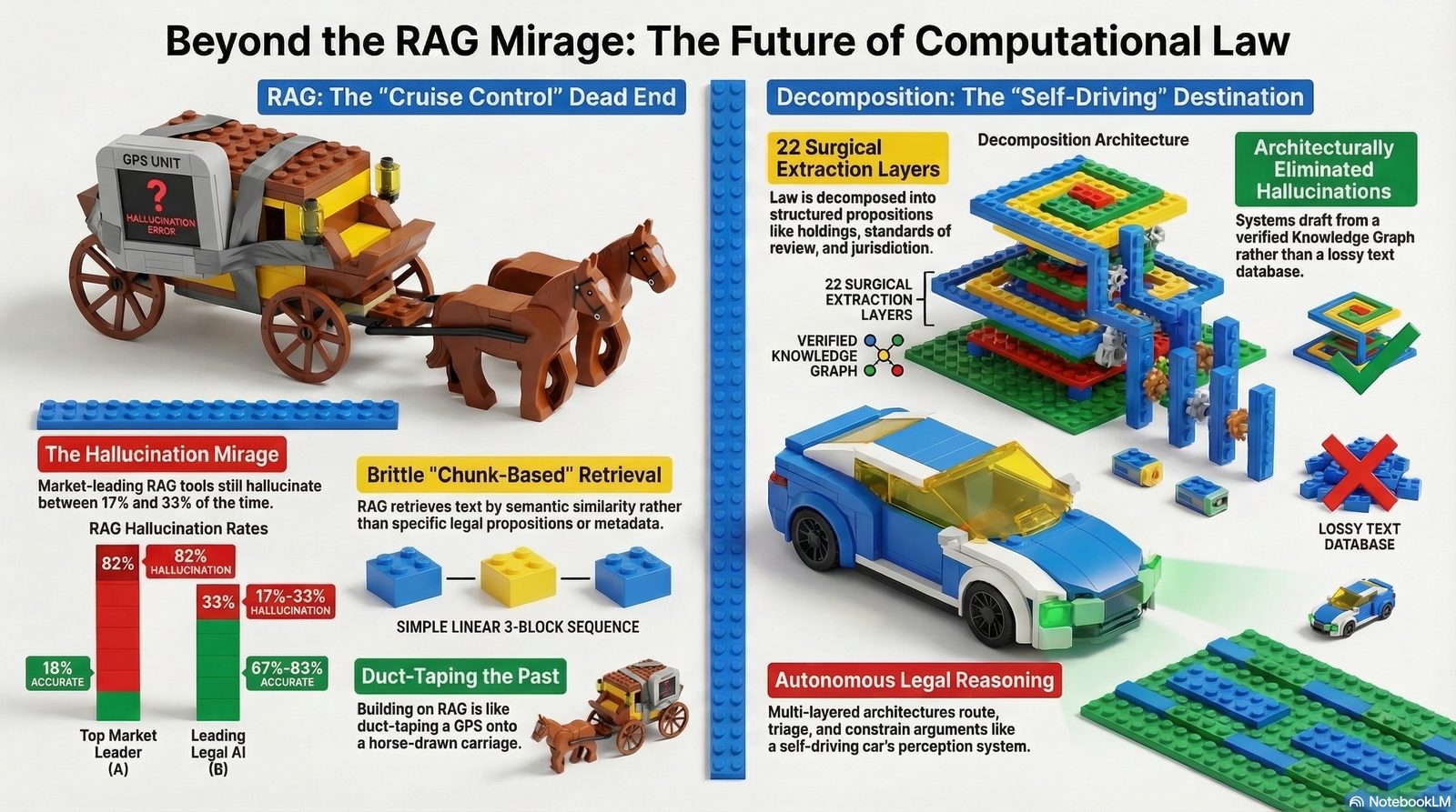 Beyond the RAG mirage: an infographic contrasting retrieval pipelines with decomposed legal reasoning